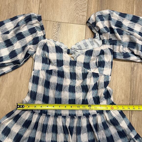 SACHIN & BABI Women's Kyle Gingham Dress Size S In Navy Blue/White - Picture 7 of 12